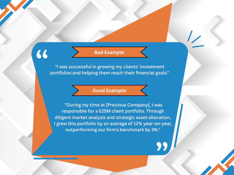 Financial Advisor Cover Letter Example showcasing the importance of quantifying achievements for job applications