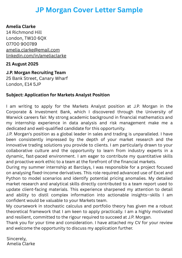 How to Write a JP Morgan Cover Letter?