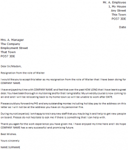 waiter-resignation-letter – icover.org.uk