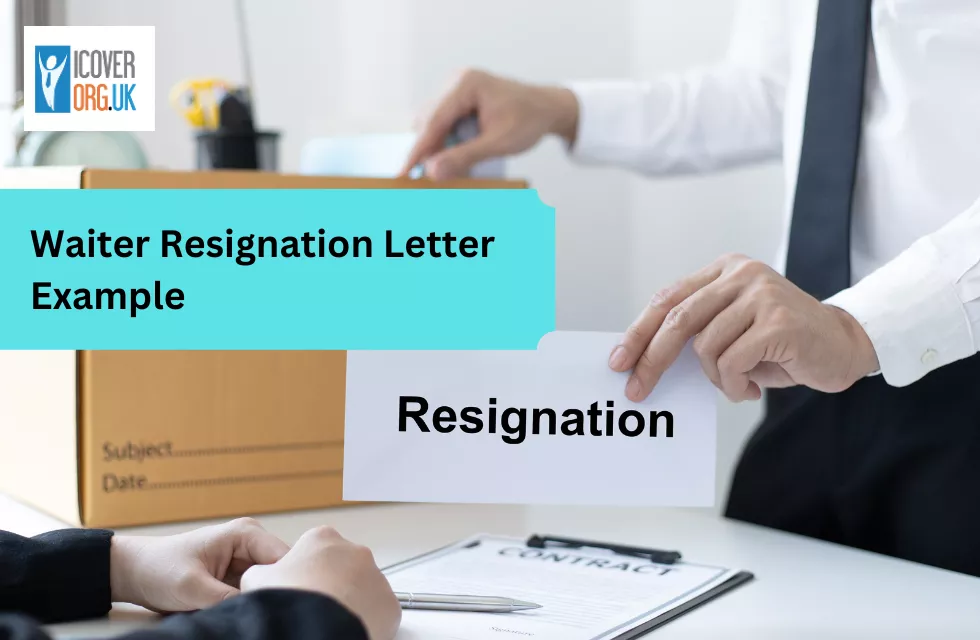 Waiter Resignation Letter Example