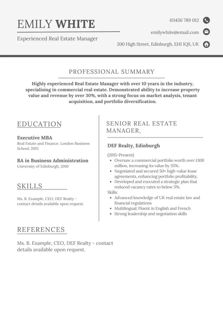 Why Do You Need Our CV Writing for Real Estate Manager?