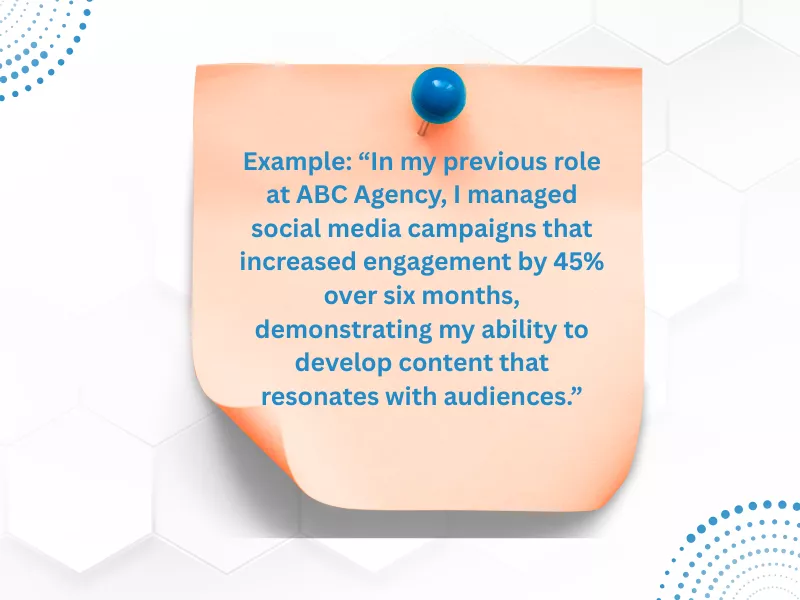 Supporting Statement Example: Demonstrating successful management of social media campaigns that increased engagement by 45% over six months