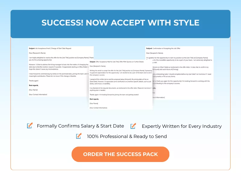 Job Offer Acceptance Letter Example for Any Industry