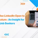 Guide image showing a user accessing the LinkedIn open to work feature on a mobile device.