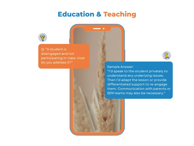 Image showing a sample answer for a student participation Scenario Based Interview Questions in Education & Teaching