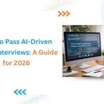 Banner on how to pass AI-driven video interviews with candidate facing AI screen