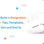 Professional guide on how to write a resignation letter with sample letter and pen on desk