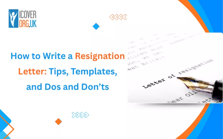 Professional guide on how to write a resignation letter with sample letter and pen on desk