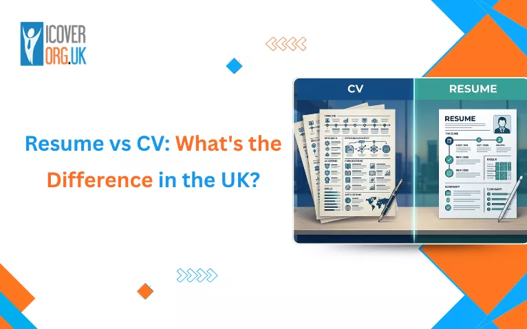 Comparison graphic titled Resume vs CV: What's the Difference in the UK?