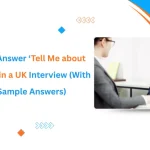 Tell me about yourself interview tips with candidate speaking to recruiter in UK setting