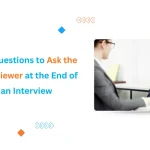 Blog banner image with text 25+ Questions to Ask the Interviewer at the End of an Interview