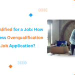 Thoughtful professional with article title: How to address overqualification in a job application